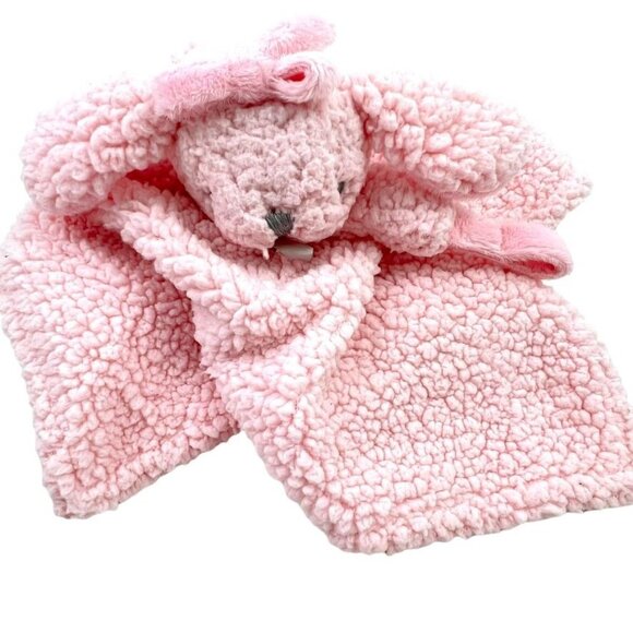 Blanket & Beyond Lovey Security Blanket Pink Sherpa Plush Pacifier Holder Baby - Picture 3 of 8